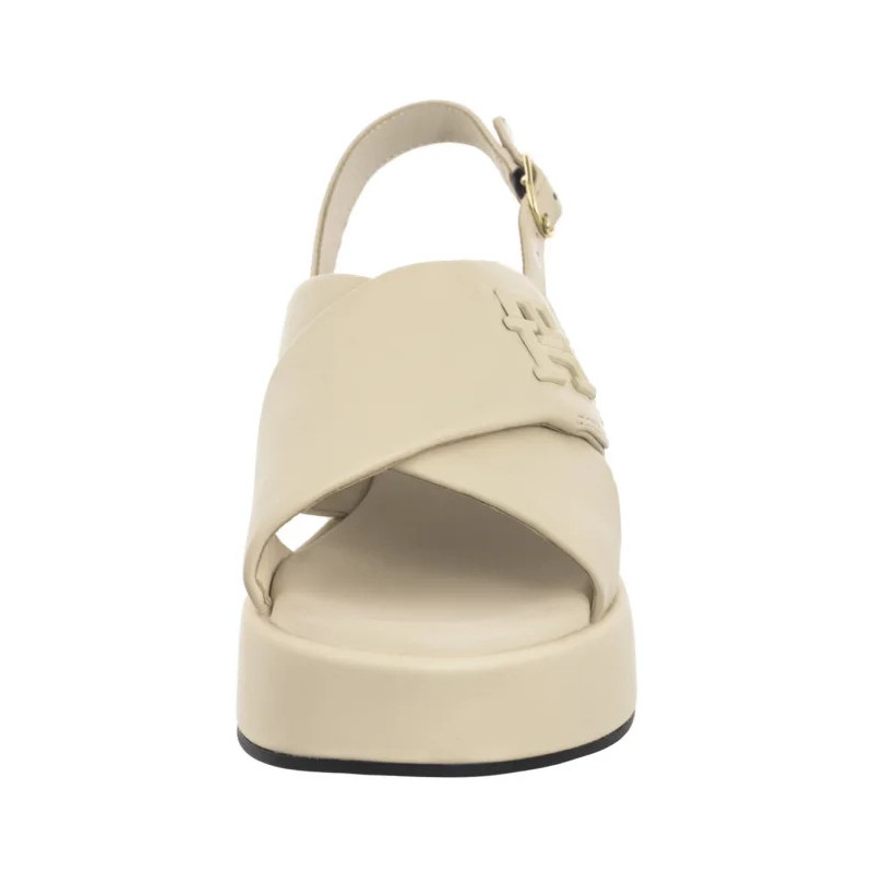 Tommy Hilfiger TH Logo Hw Padded Leather Sandal Muslin FW0FW08808 ACJ (TH1335-a) bateliai