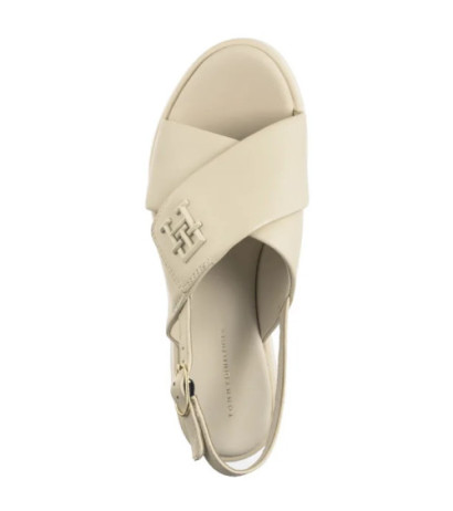 Tommy Hilfiger TH Logo Hw Padded Leather Sandal Muslin FW0FW08808 ACJ (TH1335-a) bateliai