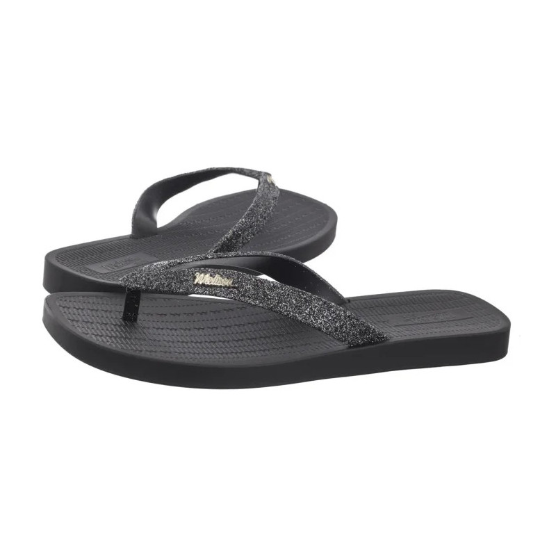Melissa Sun Long Beach II AD 35781/AW132 Black/Silver (ML349-a) šlepetės