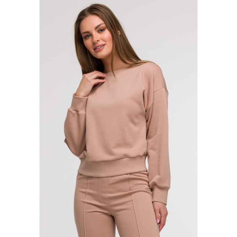 B293 Bluza z otwartymi plecami - mokka