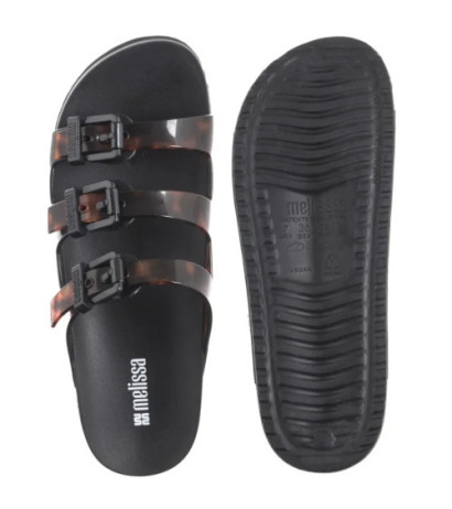 Melissa Cozy Stripes AD 35943/BC962 Black/Clear Tortoise (ML360-b) Moteriški batai/šlepetės