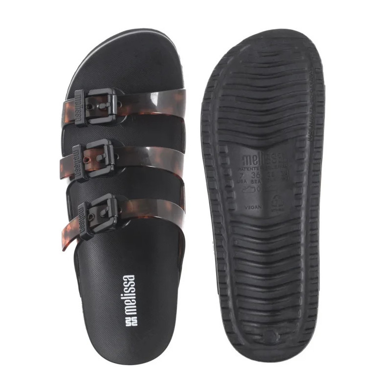 Melissa Cozy Stripes AD 35943/BC962 Black/Clear Tortoise (ML360-b) Moteriški batai/šlepetės