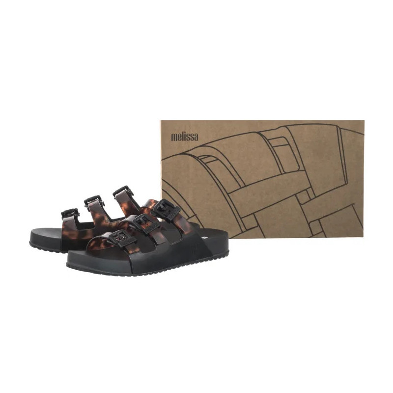 Melissa Cozy Stripes AD 35943/BC962 Black/Clear Tortoise (ML360-b) Moteriški batai/šlepetės