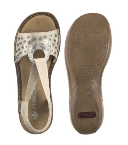 Rieker Platynowe 608B5-90 Metallic (RI260-a) sandalai