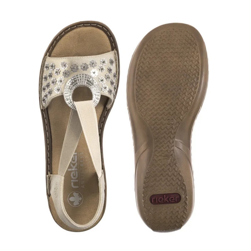 Rieker Platynowe 608B5-90 Metallic (RI260-a) sandalai
