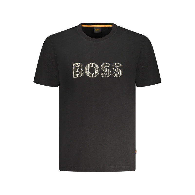 Boss marškinėliai 50534923TELOGOTEXTURE Juoda