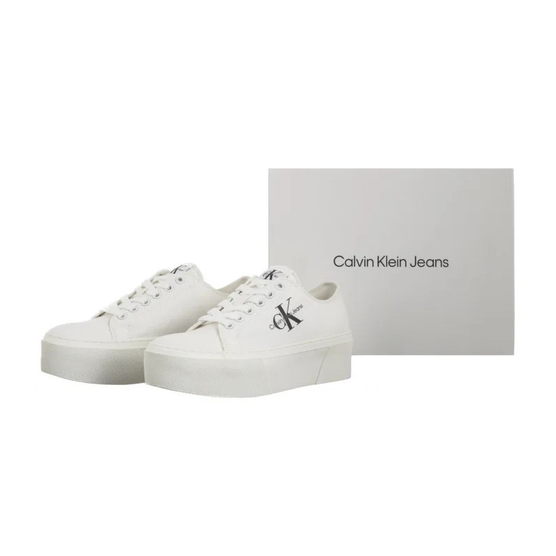 Calvin Klein Flatform+Cupsole Low Txt White YW0YW01033 01T (CK643-a) sportiniai bateliai