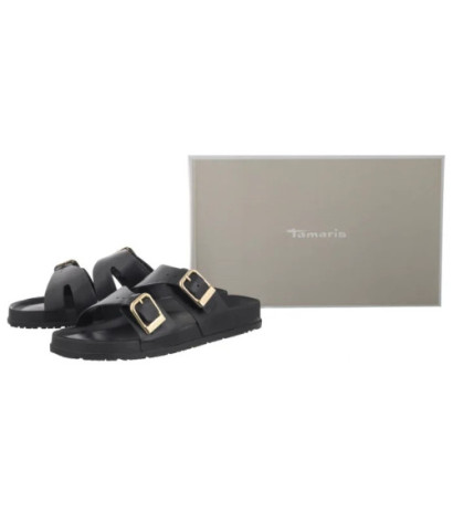 Tamaris Czarne 1-27500-44 003 Black Leather (TM539-a) Moteriški batai/šlepetės