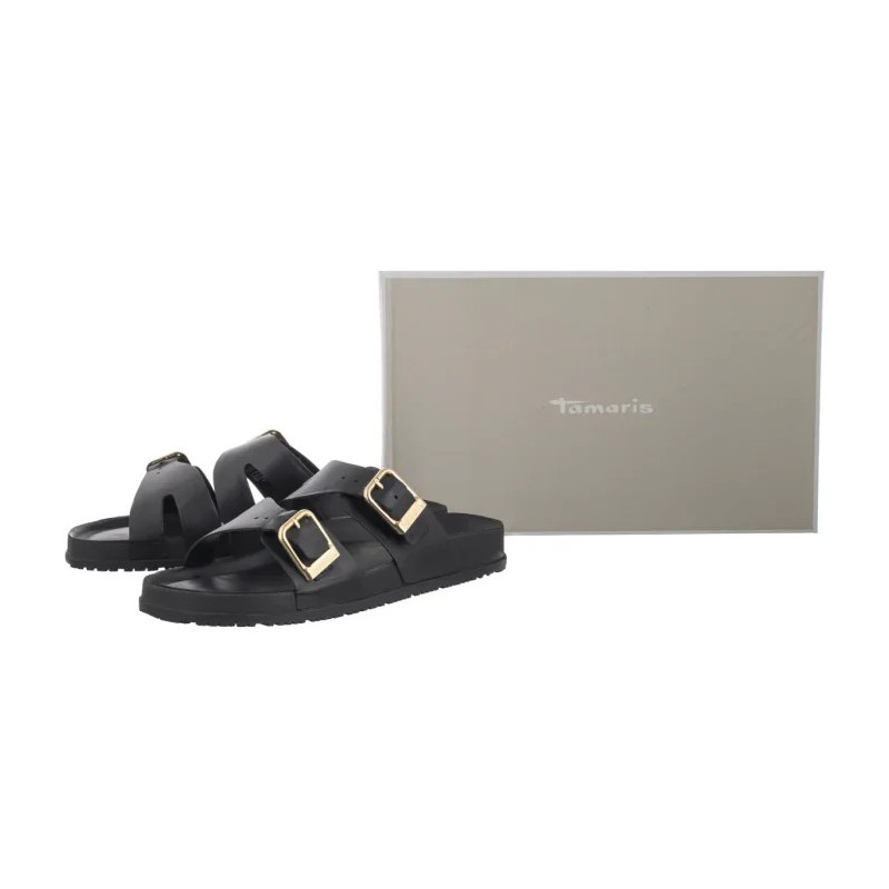 Tamaris Czarne 1-27500-44 003 Black Leather (TM539-a) Moteriški batai/šlepetės