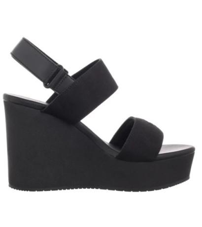 Calvin Klein Wedge Sandal Webbing In Triple Black YW0YW01790 0GJ (CK651-a) batai