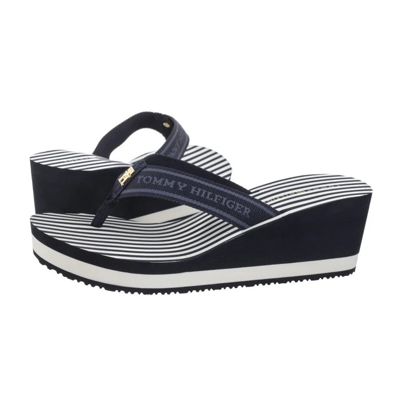 Tommy Hilfiger TH Stripes Wedge Beach Sandal Space Blue FW0FW08521 DW6 (TH1339-a) batai