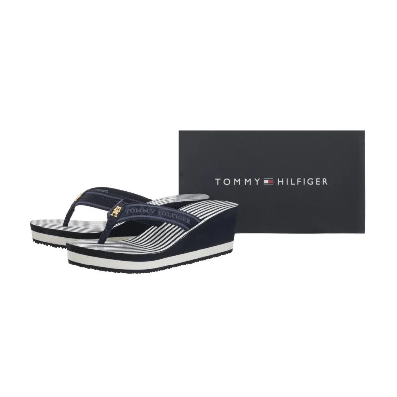 Tommy Hilfiger TH Stripes Wedge Beach Sandal Space Blue FW0FW08521 DW6 (TH1339-a) šlepetės