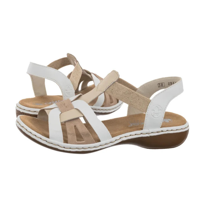 Rieker Białe 65918-81 White Combination (RI13-b) sandalai