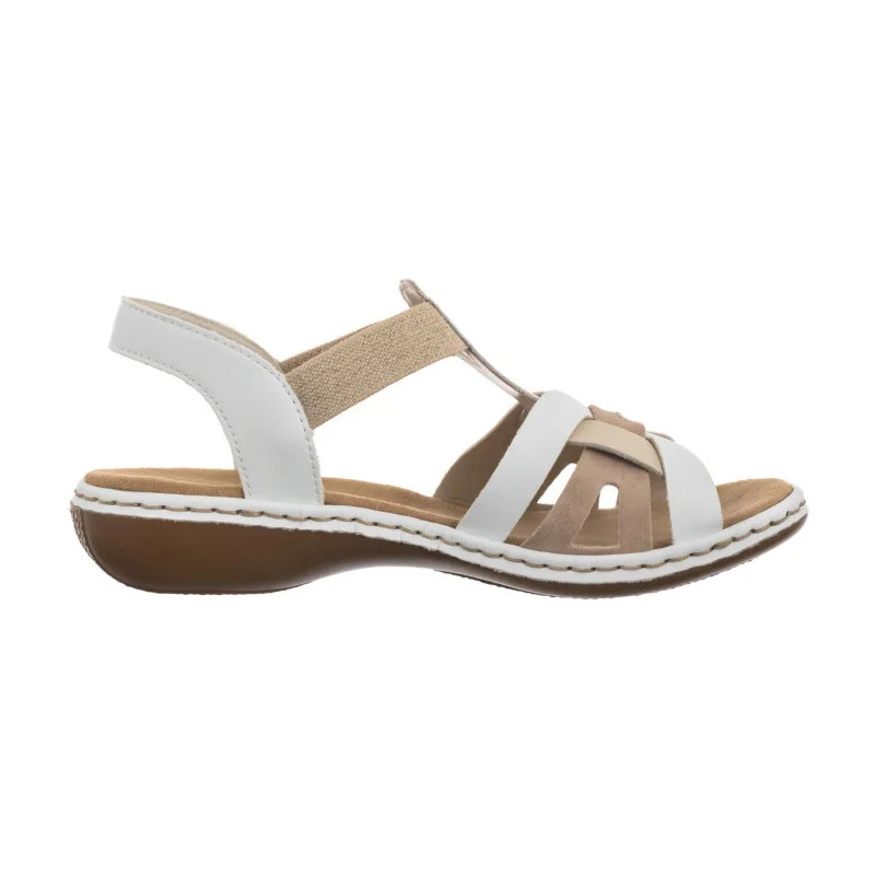 Rieker Białe 65918-81 White Combination (RI13-b) sandalai