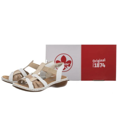 Rieker Białe 65918-81 White Combination (RI13-b) sandalai
