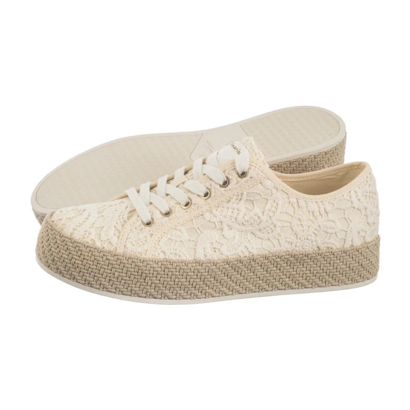 Tamaris Beżowe 1-23625-44 474 Ivory Macramee (TM546-a) sportiniai bateliai