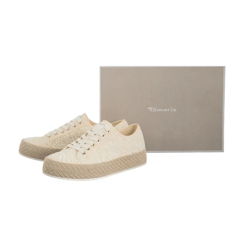 Tamaris Beżowe 1-23625-44 474 Ivory Macramee (TM546-a) sportiniai bateliai
