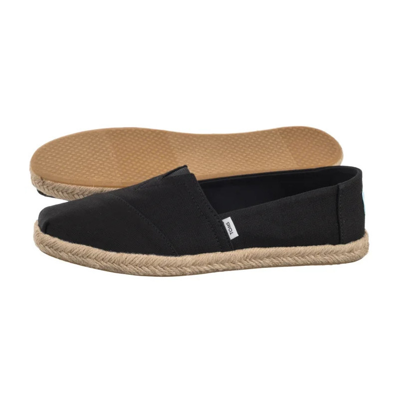 Toms Alpargata Rope Black Recycled Cotton Slubby Woven 10019670 (TS45-b) sportiniai bateliai