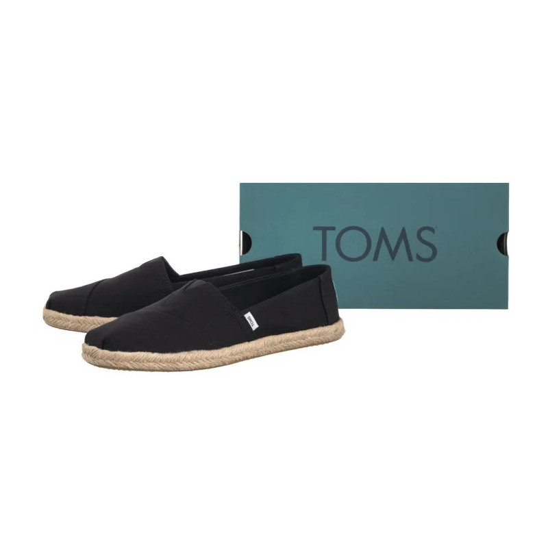 Toms Alpargata Rope Black Recycled Cotton Slubby Woven 10019670 (TS45-b) sportiniai bateliai