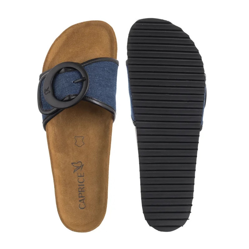 Caprice Granatowe 9-27400-44 891 Jeans/Black  (CP442-a) Moteriški batai/šlepetės