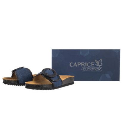 Caprice Granatowe 9-27400-44 891 Jeans/Black  (CP442-a) Moteriški batai/šlepetės