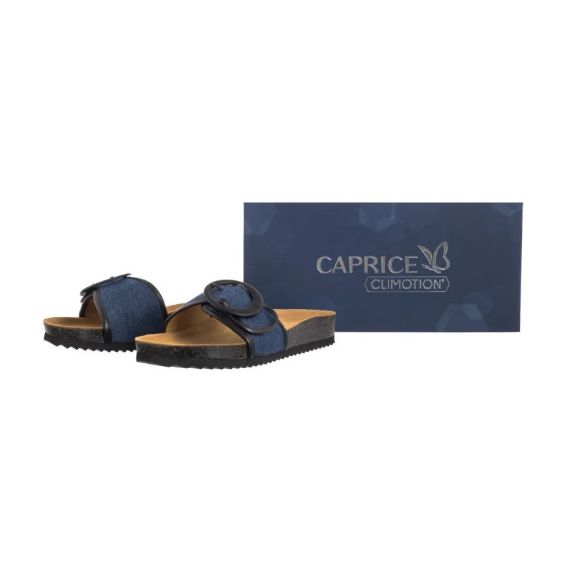 Caprice Granatowe 9-27400-44 891 Jeans/Black  (CP442-a) Moteriški batai/šlepetės