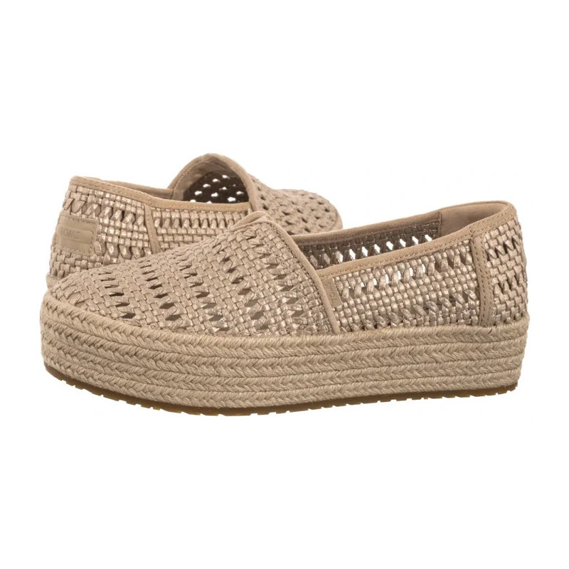 Toms Valencia Champagne Metallic Basket Weave 10021921 (TS52-a) bateliai