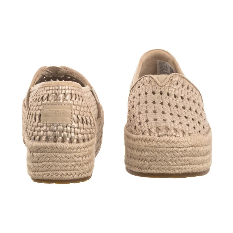 Toms Valencia Champagne Metallic Basket Weave 10021921 (TS52-a) bateliai