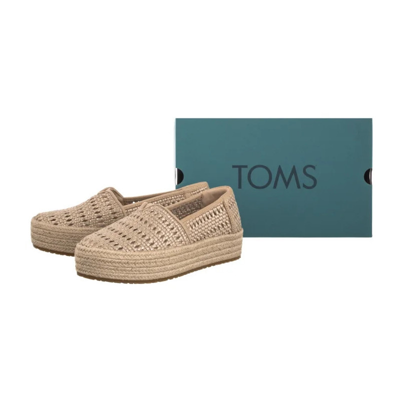 Toms Valencia Champagne Metallic Basket Weave 10021921 (TS52-a) bateliai