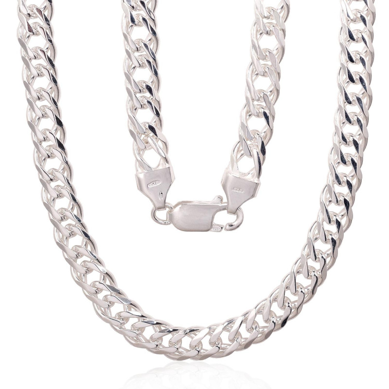 Sidabrinė grandinėlė Double rombo 6 mm , briaunų apdirbimas deimantu 2400155, Sidabras 925°