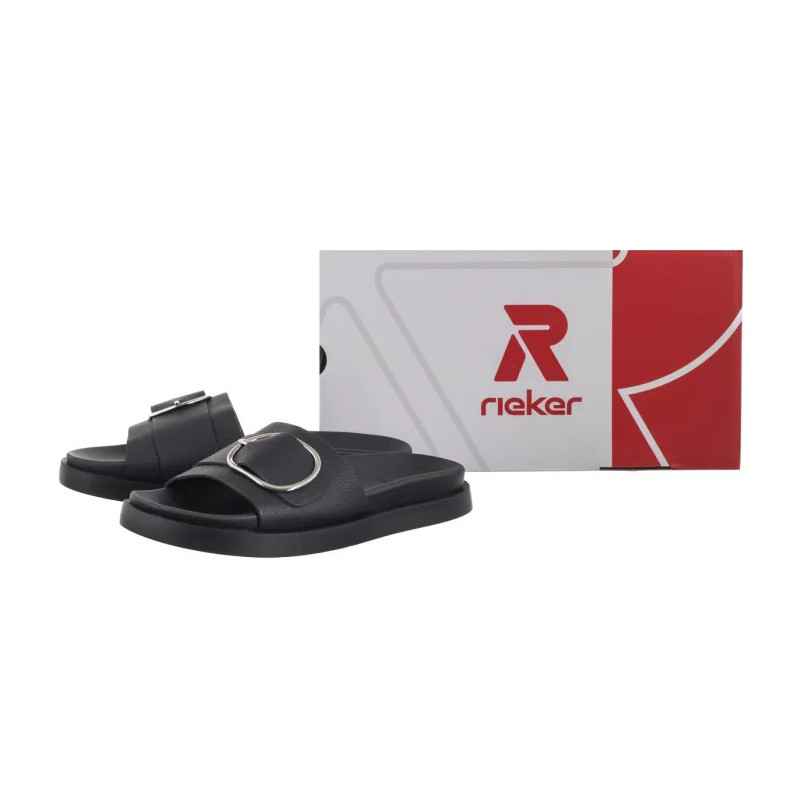 Rieker Czarne W1453-00 Black (RI273-a) Moteriški batai/šlepetės