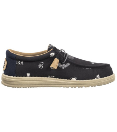 Hey Dude Wally Stars N Skulls Print Black 41284-001 (HY20-a) batai