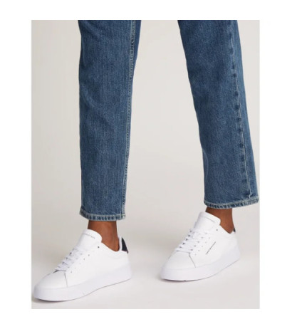 Tommy Hilfiger TH Court Lth Detail Ess White/Desert Sky FM0FM05367 0LD (TH1219-a) sportiniai bateliai