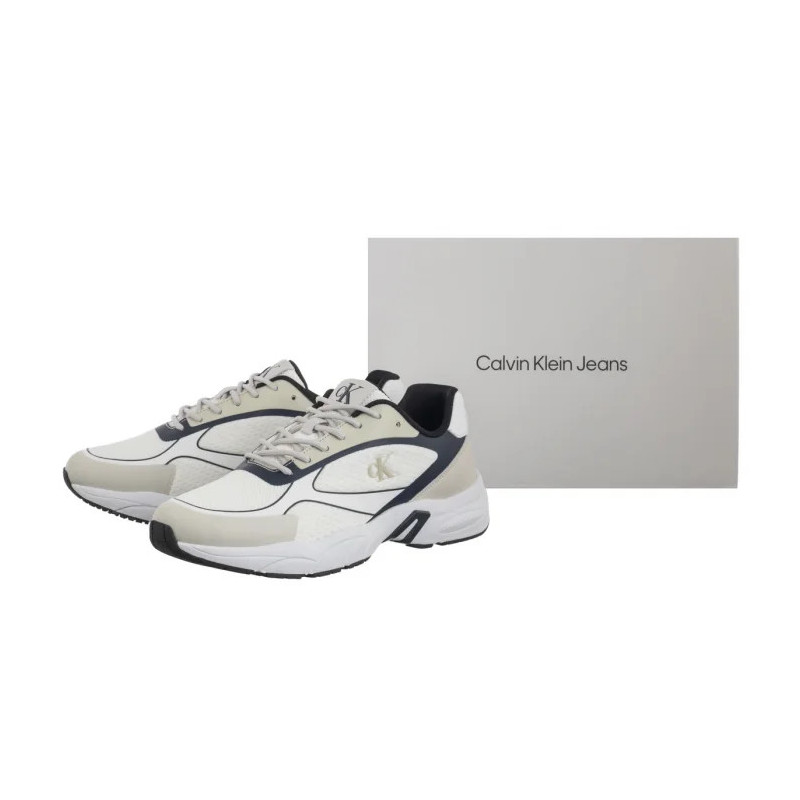 Calvin Klein Retro Tennis Low Knit Mix Bright White/Calvin Navy/Silver B YM0YM01310 0LD (CK655-a) sportiniai bateliai