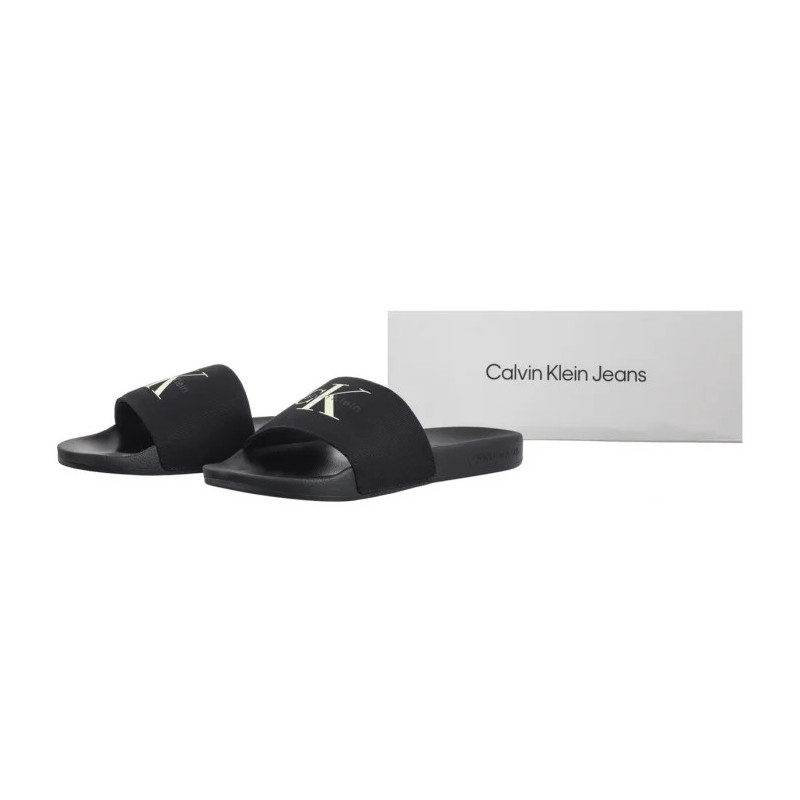 Calvin Klein Slide Monologo Cv Ck Black/White Jade YM0YM01367 01M (CK672-a) šlepetės