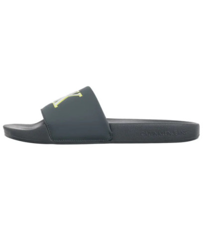 Calvin Klein Slide Jelly Mono Pu Seaside Aqua/White YM0YM01281 02M (CK673-a) šlepetės