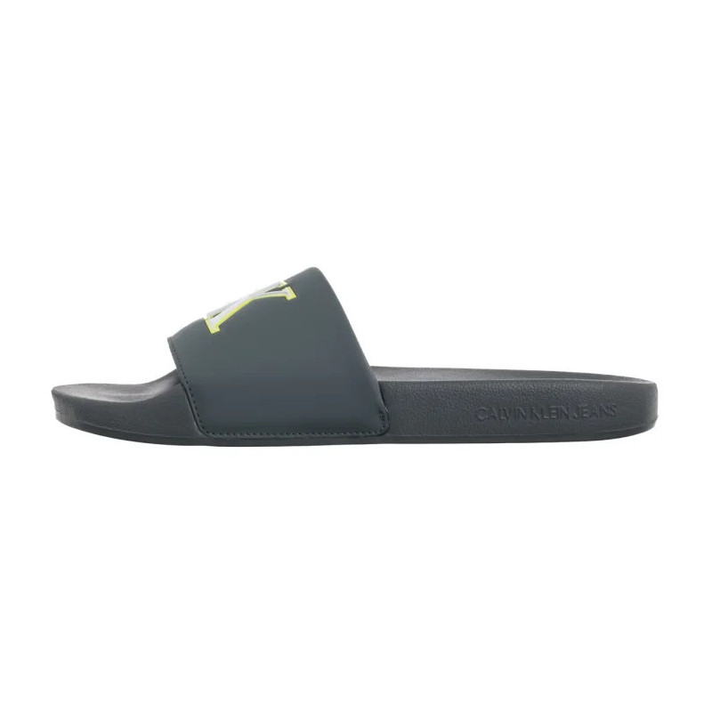 Calvin Klein Slide Jelly Mono Pu Seaside Aqua/White YM0YM01281 02M (CK673-a) šlepetės