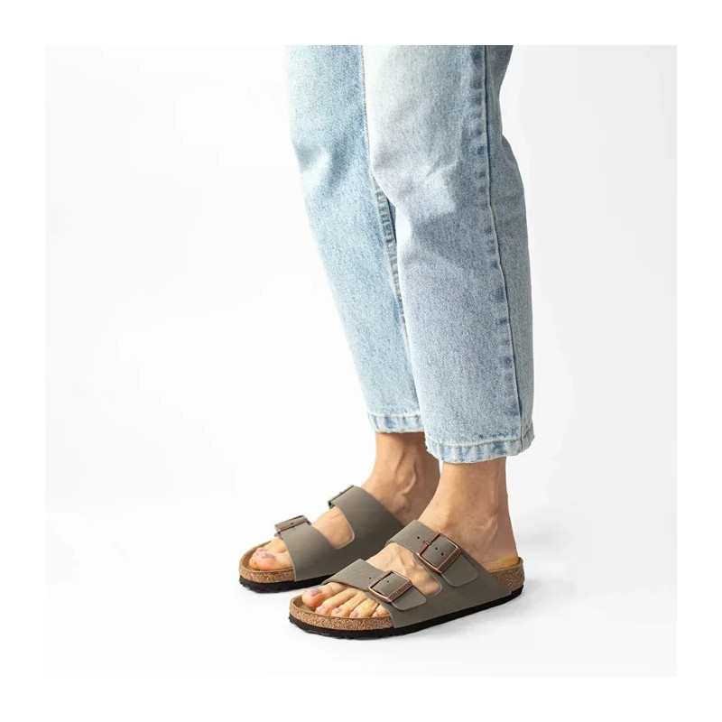 Birkenstock Arizona BF Nubuk Stone 151213 (BK19-b) Moteriški batai/šlepetės