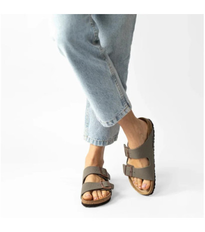 Birkenstock Arizona BF Nubuk Stone 151213 (BK19-b) Moteriški batai/šlepetės