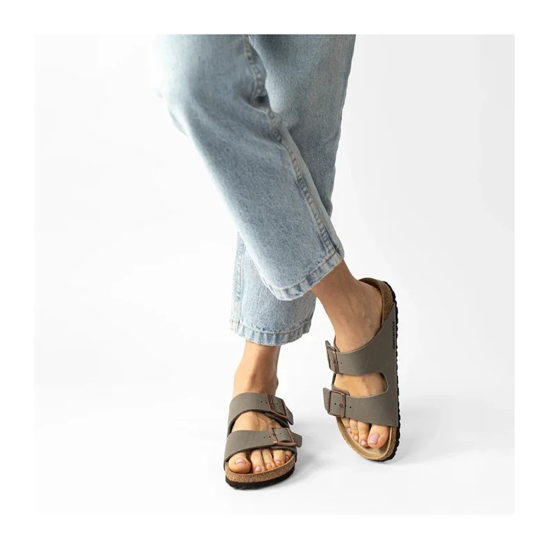 Birkenstock Arizona BF Nubuk Stone 151213 (BK19-b) Moteriški batai/šlepetės