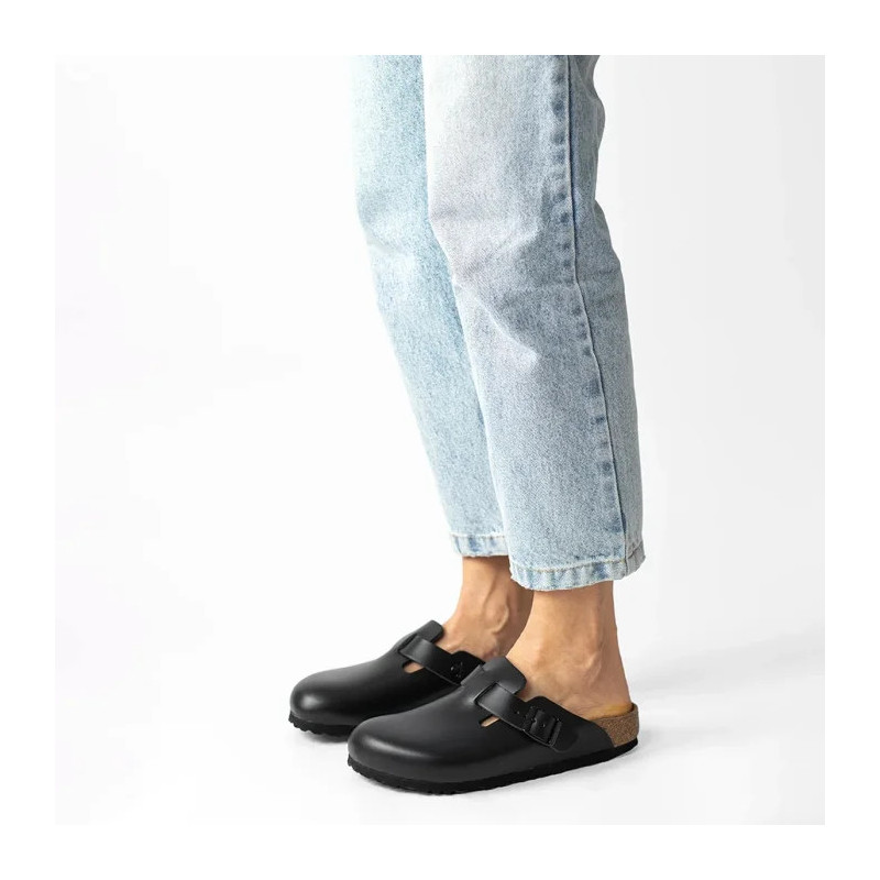 Birkenstock Boston Czarne 0060193 (BK53-a) Moteriški batai/šlepetės