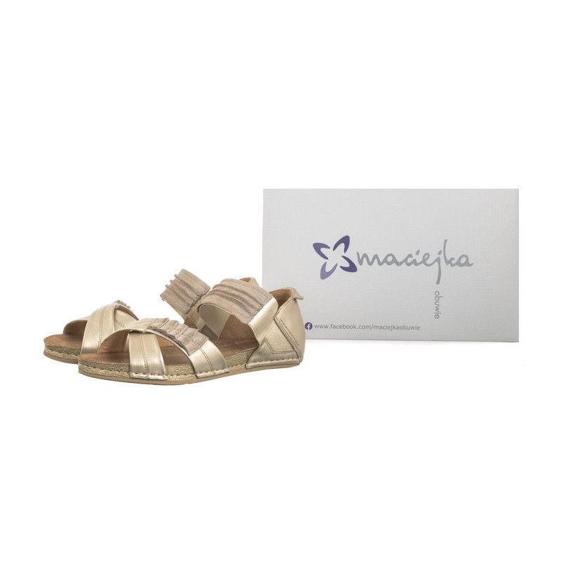 Maciejka Złote/Beżowe 03375-25/00-5 (MA351-i) sandalai