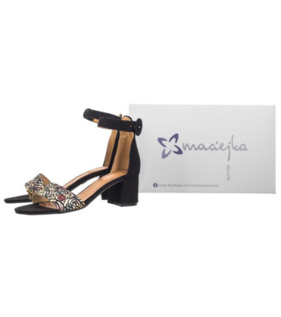 Maciejka Czarne+Kwiaty 04141-48/00-5 (MA489-e) sandalai
