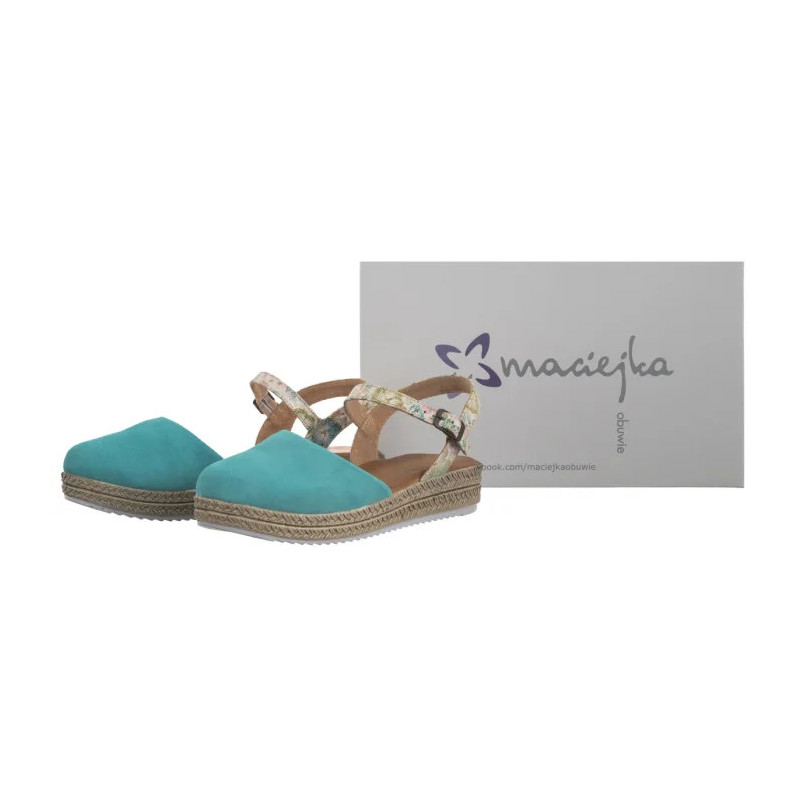 Maciejka Turkusowe w Kwiaty 03065-06/00-5 (MA472-f) sandalai