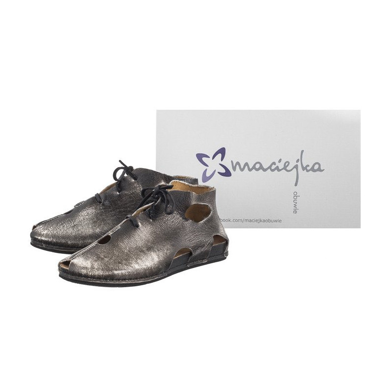Maciejka Szare/Czarne 03426-03/00-0 (MA609-c) sandalai