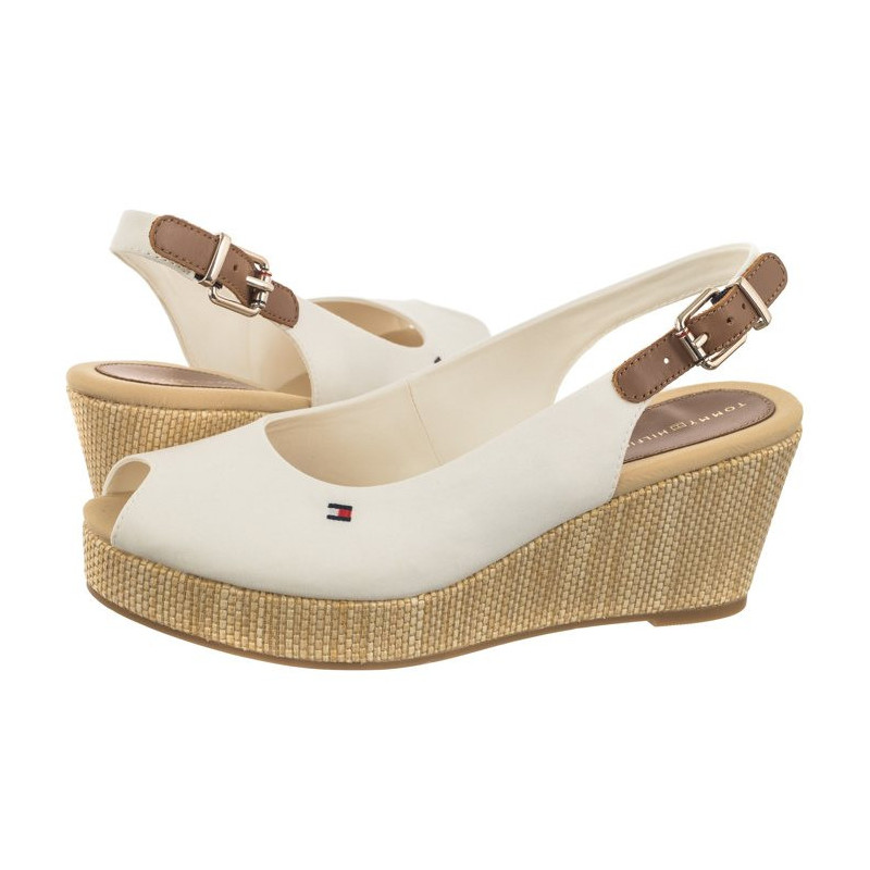 Tommy Hilfiger Iconic Elba Sling Back Wedge FW0FW04788 YBL Ecru (TH122-f) batai