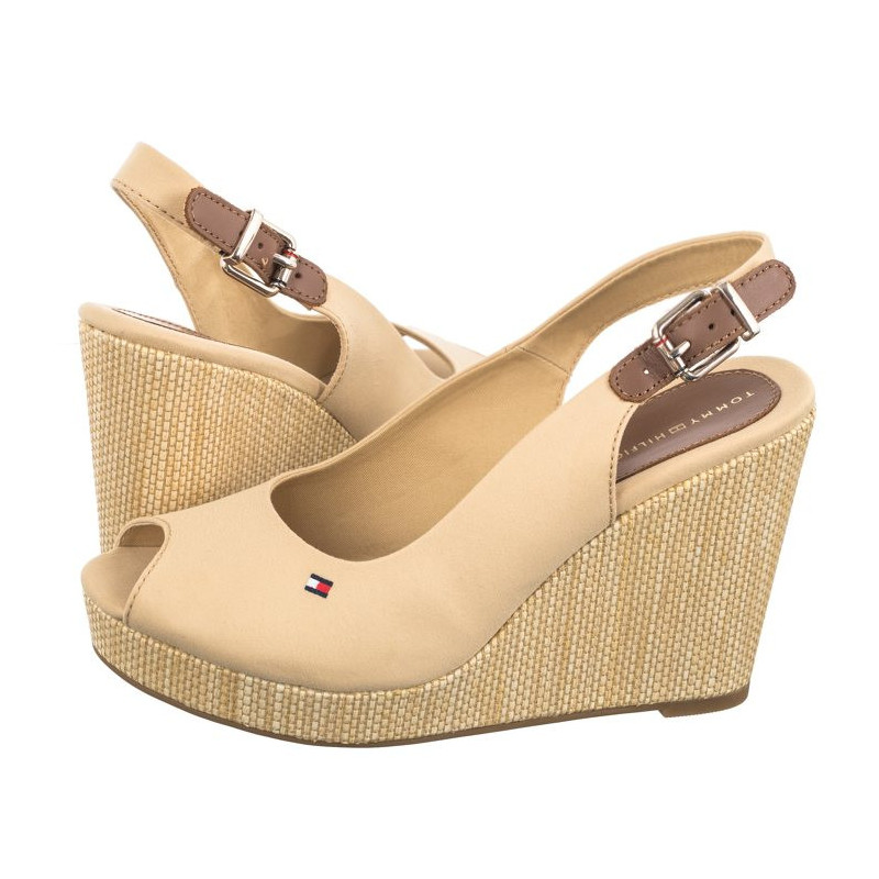 Tommy Hilfiger Iconic Elena Sling Back Wedge FW0FW04789 ACR Harvest Wheat (TH126-e) batai