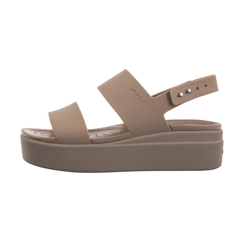 Crocs Brooklyn Low Wedge W Latte/Mushroom 206453-2EL (CR199-f) sandalai