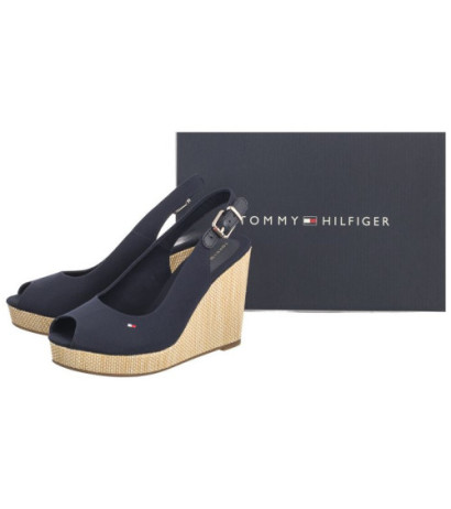 Tommy Hilfiger Iconic Elena Sling Back Wedge FW0FW04789 DW6 Space Blue (TH126-f)
