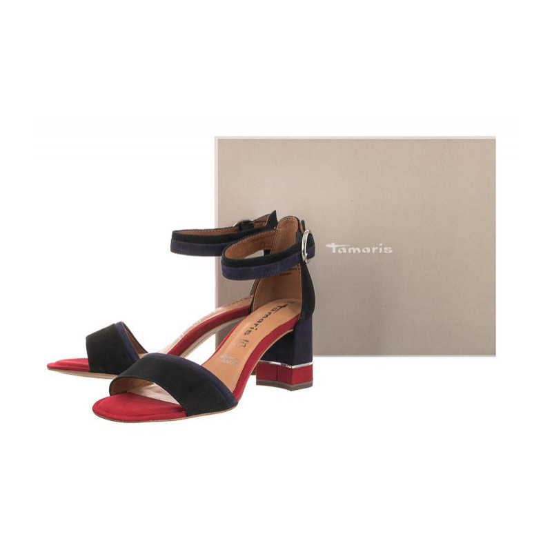 Tamaris Czarne 1-28379-26 095 Blk Suede Comb (TM311-a) sandalai